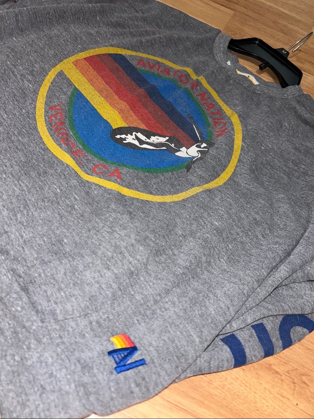 AVIATOR NATION RELAXED VENICE CREW SWEATSHIRT HEATHER GREY Small - Picture 8 of 11